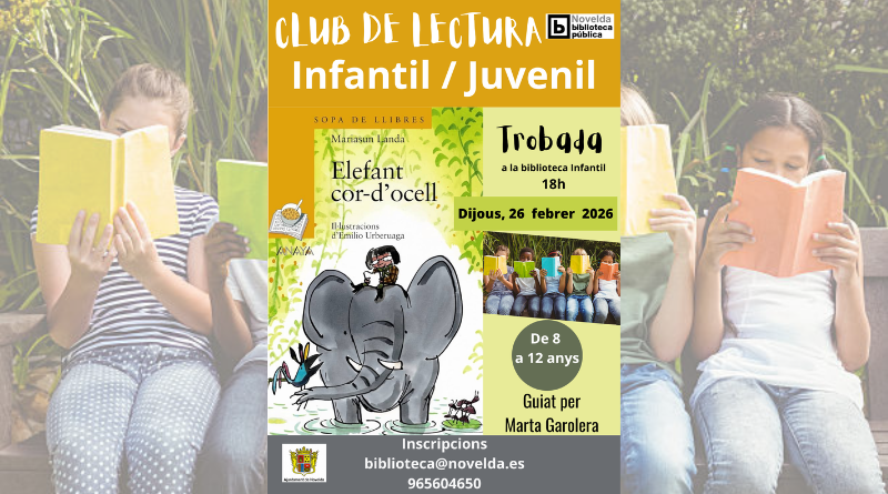 Club de Lectura Infantil/Juvenil: nova lectura, per al mes de febrer.