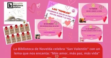 💕 La Biblioteca de Novelda celebra «San Valentín» con un lema que nos encanta: “Más amor, más paz, más vida😉📚💕