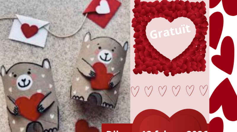 Taller de manualitats per Sant Valentí a la Biblioteca Infantil/Juvenil.